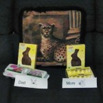 The Easter bunny came, but I think I would have been afraid of that leopard if I were him...