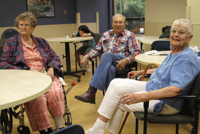 jeanne-and-john-visit Dena with John and Jeanne Precup in the lunchroom